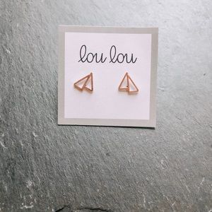 NWT Silver Triangle Stud Earrings